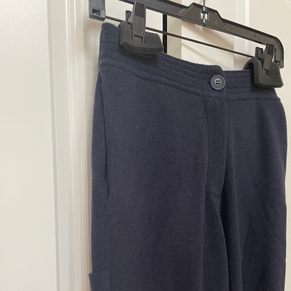 Navy High Waist Cashmere Carpenter Pant from NAKEDCASHMERE - Picture 4 of 11